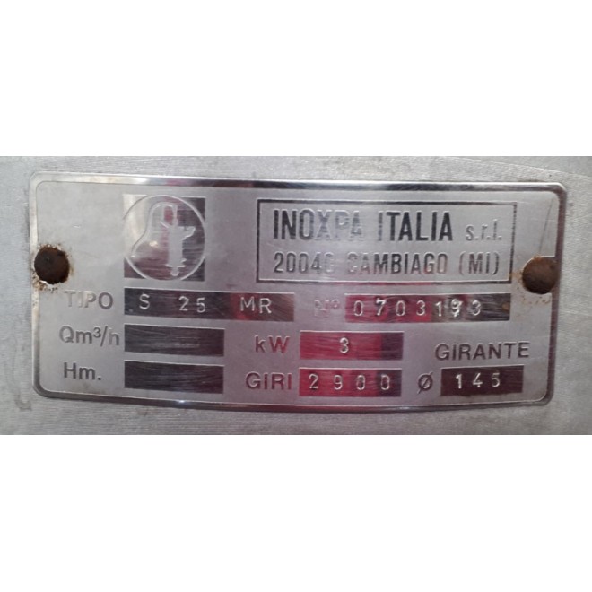 POMPA INOXPA S 25 MR NS.0703193