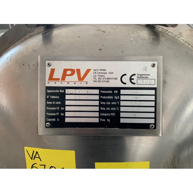 AUTOCLAVE LPV 700X2000