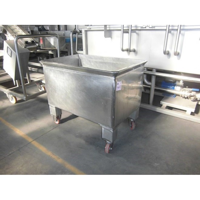 VASCA RETTANGOLARE INOX SU RUOTE