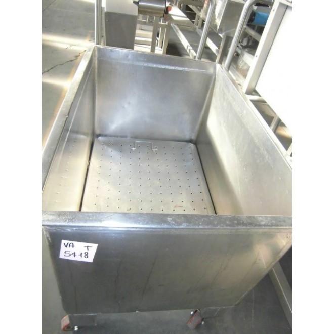 VASCA RETTANGOLARE INOX SU RUOTE