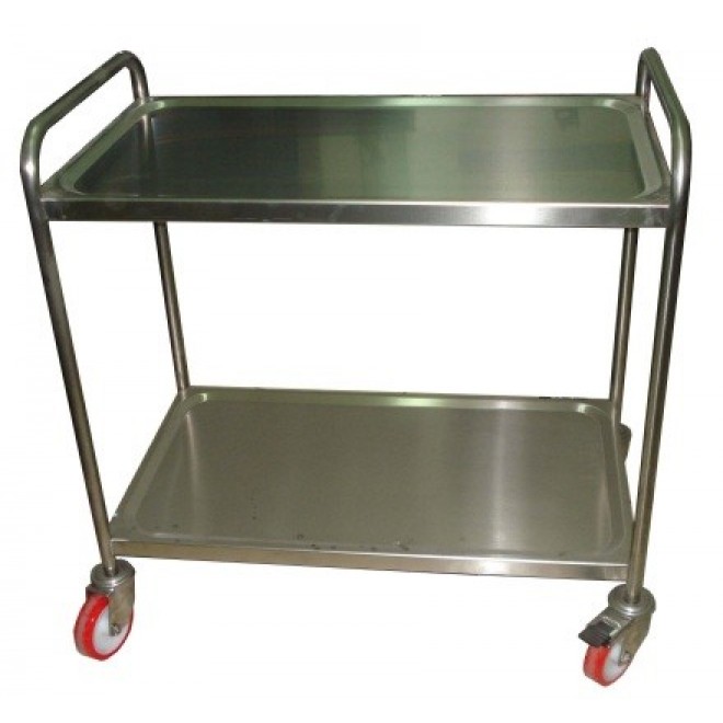 CARRELLO INOX SU RUOTE D.800X500 H.950